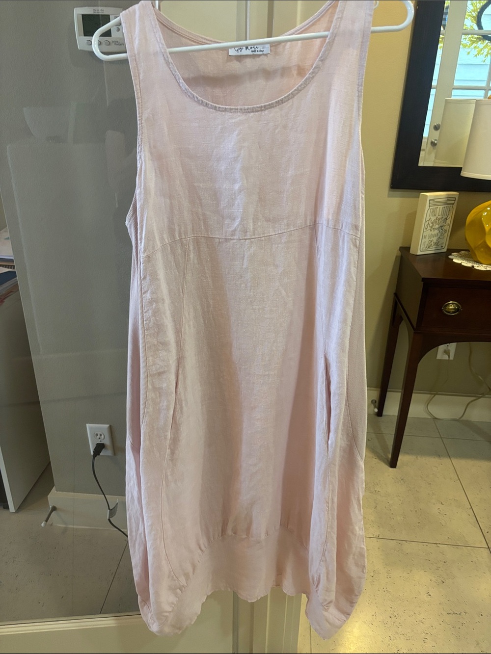 Gigi Moda Pale Pink Linen Tank Dress